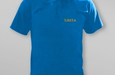 Koszulka Polo Promostars niebieska z haftem greta przod