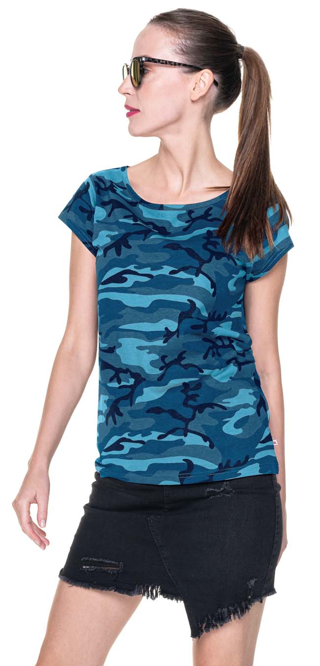 T-shirt Crimson Cut Camo Lady