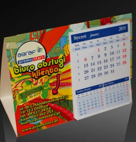 Kalendarz trójkątny Agraf Promostars 2014