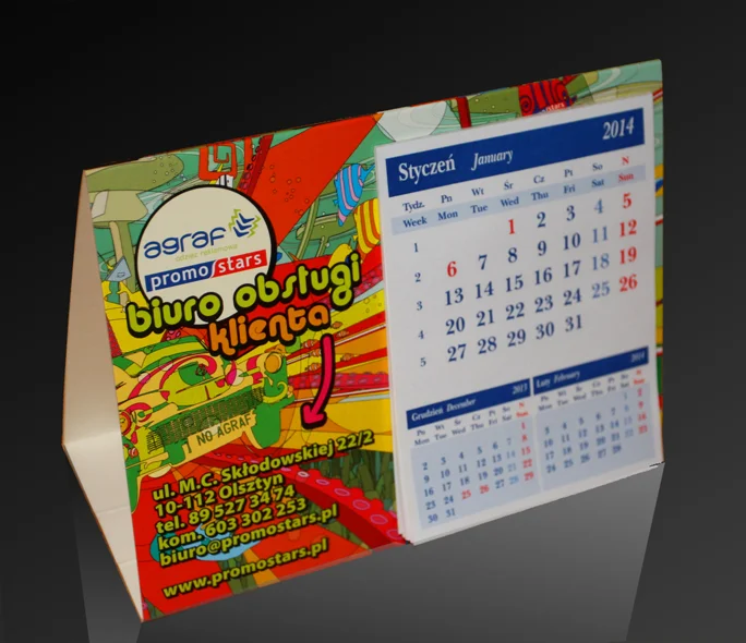 Kalendarz trójkątny Agraf Promostars 2014 Kalendarz trójkątny Agraf Promostars 2014