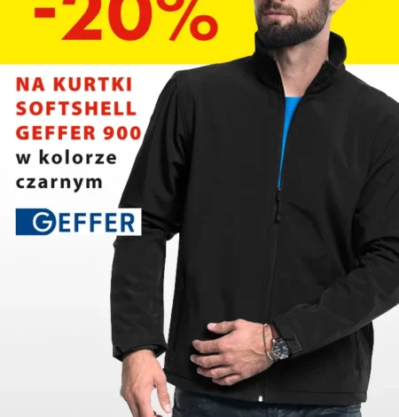 Promocja! 20% zniżki na czarne kurtki Softshell Geffer 900