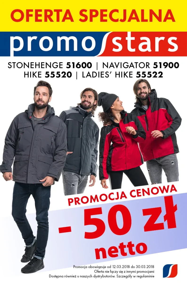 Oferta specjalna! -50 zł netto na wybrane kurtki