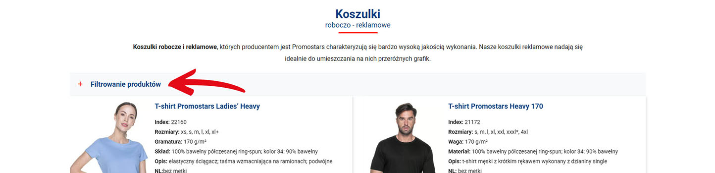 filtrowanie produktów filtrowanie produktów